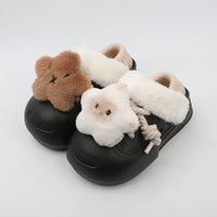 Cute Plush Detachable Fleece-lined Insulated Outdoor Slip-ons With A Thick Sole