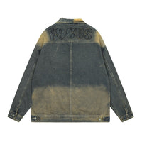 Loose Casual Wash Vintage Distressed Turn-down Collar Coat
