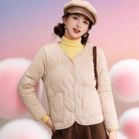 Women's Crew-neck Long-sleeve Thermal Cotton Jacket