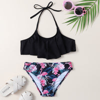Swimwear Leaf Print Split Fashion Children