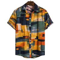 African Ethnic Style Dark Flower Series Plus Size Linen Top