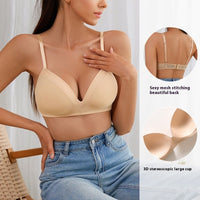 Push Up Comfort Pure Color Mesh Backless Bra