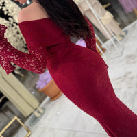 Autumn New Sexy Lace Tube Top Long-Sleeve Dress