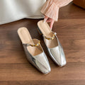Square Toed MULler Shoes With Toe Caps, Cool Slippers, Women's Thick Heels, High Heels, Half Drag Single Shoes