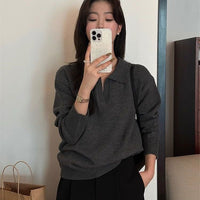 Womens Casual Retro Long-Sleeve Knitted Sweater