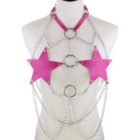 Leather Pentagram Chest Belt Body Chain