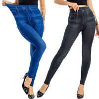 Seamless Denim-look Leggings With Ultra-stretch And A Built-in Butt-lifting Design
