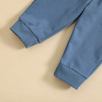 Boys' Solid Color Suit Round Neck Sweater Trousers