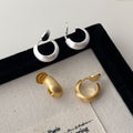 Niche Design High-end Geometric C-shaped Frosted Brushed Earrings