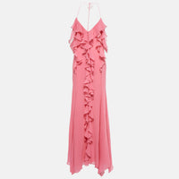 Women's Formal Dress Slit Deep V-neck Halter Strap