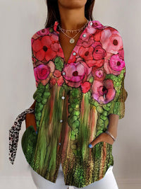 Women's Long Sleeve Floral Button Shirt