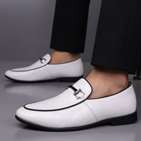 Men's Plaid Light Luxury Plus Size Rubber Sole Lightweight Leather Shoes