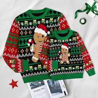 Cute Gingerbread Man Pullover Sweater For Women AutumnWinter Long Sleeve