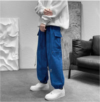Men's Plus Size Thick Black American Loose-fitting Tide Brand Tooling Trousers