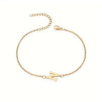 Minimalist Stainless Steel Bracelet With Real Gold Lettering Inside The Cuff