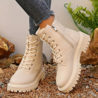 Versatile Motorcycle-style Ankle Boots With A Thick Sole
