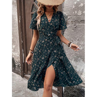 Women's Fashionable Printed Wrap Dress