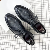 Men's Korean Style Black Leather Shoes  Business Formal Suit