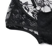 Fashion Short-sleeved Lace Hollow-out Jumpsuit For Women