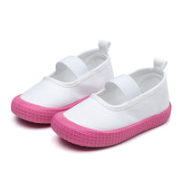 Children's Canvas Indoor Slip-on Elastic White Shoes
