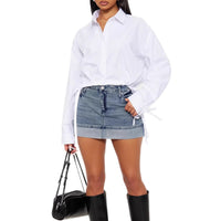 Womens Fashionable Casual Drawstring Lace-Up Shirt With Long Sleeves
