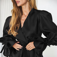Womens Versatile Ruffled Blouse For Commuting