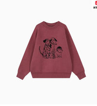Cartoon Printed Round Neck Long Sleeve Knitted Sweater For Women