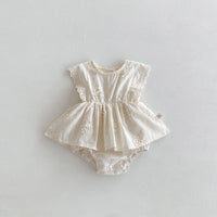 Baby Girl Fashionable Embroidery Lace Sleeve Dress