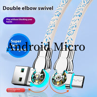 Double Bend Rotating Blue And White Porcelain Type-c Fast Charge Data Cable