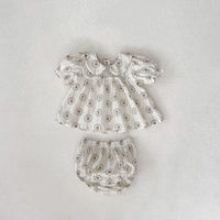 Summer Baby Girl Peter Pan Collar Short Sleeve Top