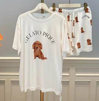 New Cute Dog Pajamas For Women Summer Suit