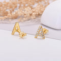 26-letter Zircon Earrings  Uppercase Letters