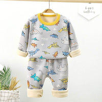 Children's Thermal Underwear Set Cotton Plus Velvet Thickening