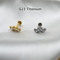 Titanium Alloy Puncture Diamond Inlaid Crown Solder Ball Labret