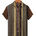 Men's Short Sleeved Lapel Printed Diamond Shaped Top