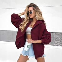 Fashion Hooded Casual Female Cardigan Top