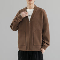 Business Casual Knitted Men's Solid Color Plus-sized Plus-sized Jacket