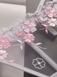 Seamless Panties Low Waist Embroidered Chinese Style White Plum Blossoms