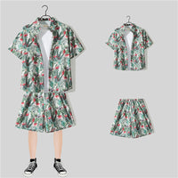 Short Sleeve Printed Shirt Summer Thin Suit