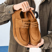 Men's Frosted Calf Leather Shoes Bandwidth Head Comfortable And Breathable