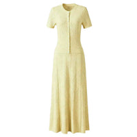 Hollow-out Waist-Cinching Elegant Polka-Dot Dress For Women