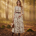 V-neck Spring Long-sleeve Womens Dress Fashionable