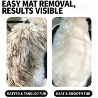 Pet Dematting Comb For Dogs And Cats, Stainless Steel Deshedding Tool With Safety Rounded Edges, Professional Undercoat Rake For Removing Mats Tangles And Loose Hair, 7cm Wide Ergonomic Grooming Brush