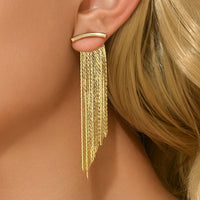 Irregular Slanted Long Tassel Earrings