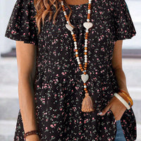 Women's Floral Sweet Short-sleeved Top