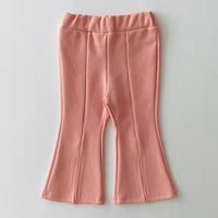 Infant Toddler Spring And Autumn Girls' Candy Color Bell-bottom Pants Baby Temperament Split Trousers