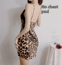 Ice And Snow Silk Leopard Nightdress Sexy V-neck