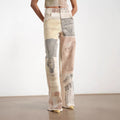 Retro Loose Printed Wide-leg Straight Women