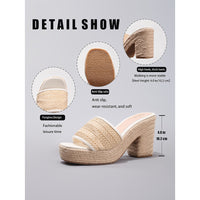 Hemp-rope Wedge Espadrilles With A Strappy High Heel