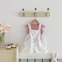Western Style Fashion Floral Suspender Shorts Baby Two-piece Suit